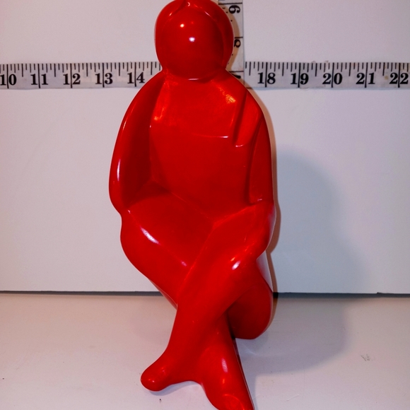 unknown Other - MCM Red abstract sculpture women sitting.